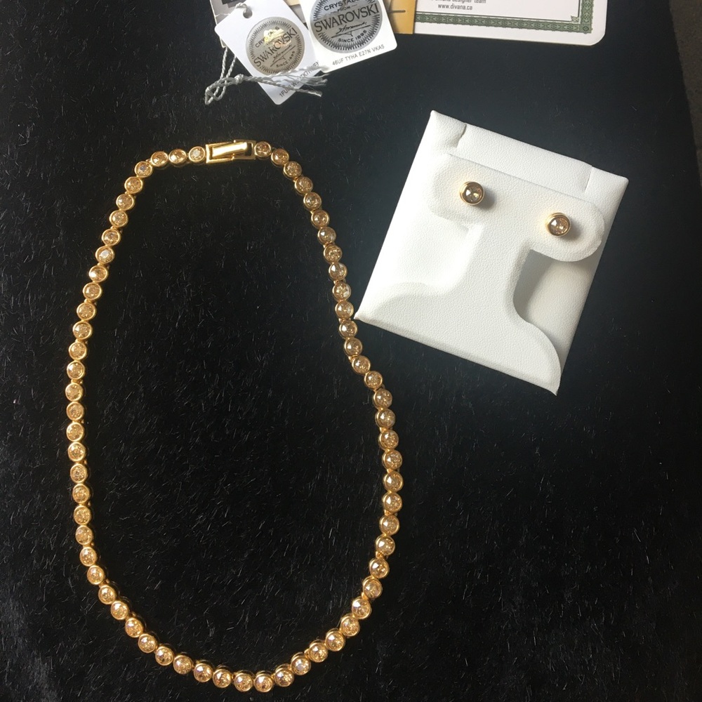 Swarovski crystal necklace earring set